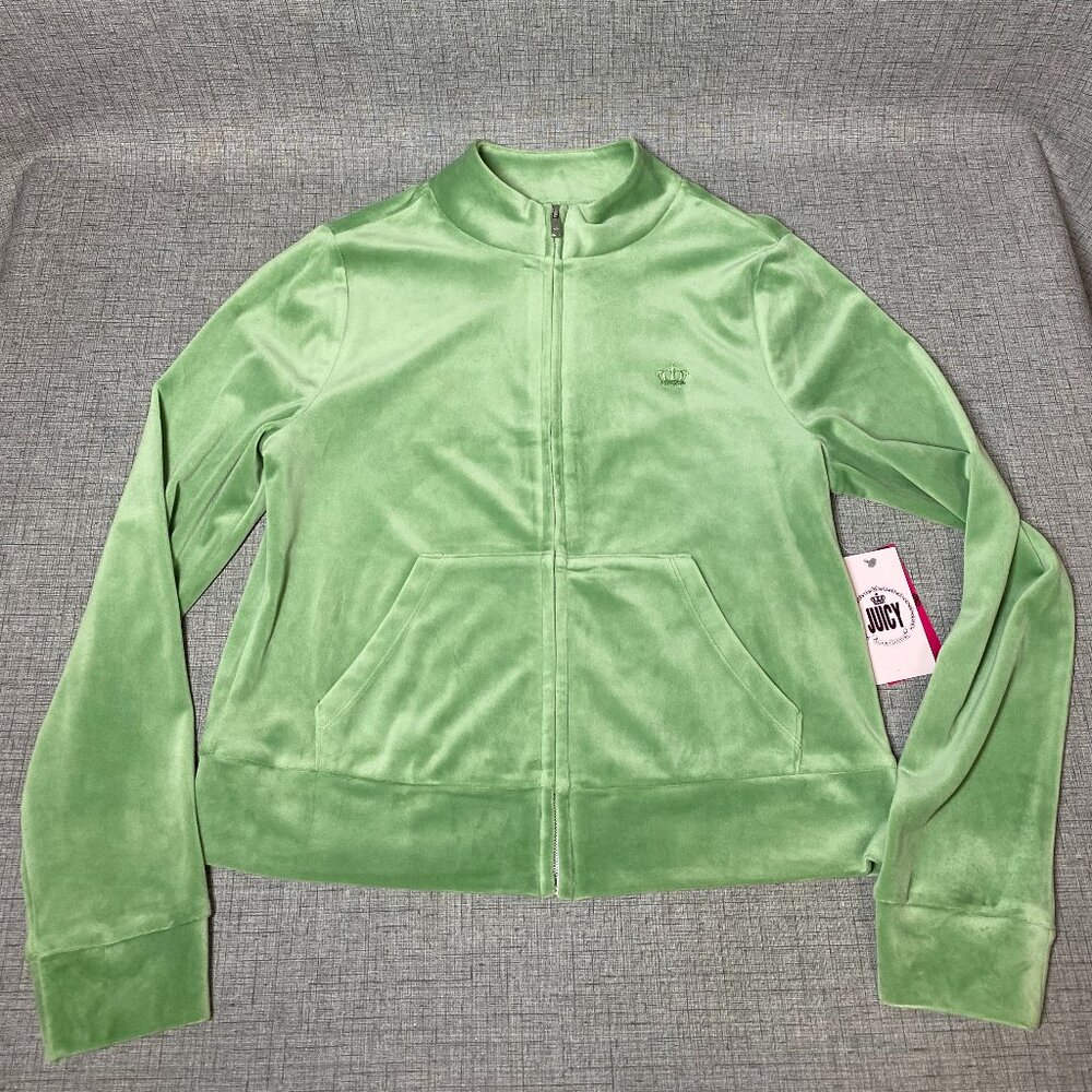 New Juicy Couture tracksuit jacket Green Velour NWT